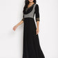 Ahalyaa Womens Black Colored Digital Print Plain Zari Kurta Set | Swadesiicart