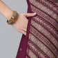 Ahalyaa Crepe Wine Glitter Print Kurta With Jacket - Swadesiicart