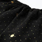 Ahalyaa Women Black & Golden Foil Printed Detail Off-Shoulder Layered Maxi Dress | Swadesiicart