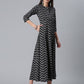 Ahalyaa Crepe Black Printed Kurta | Swadesiicart