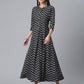 Ahalyaa Crepe Black Printed Kurta | Swadesiicart