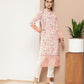 Ahalyaa Women Pink & Off White Floral Printed Gotta Patti Floral Crepe Kurta | Swadesiicart