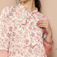 Ahalyaa Women Pink & Off White Floral Printed Gotta Patti Floral Crepe Kurta | Swadesiicart