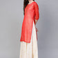 Ahalyaa Cream-Coloured & Red Bandhani Foil Printed Layered Beautiful Maxi Dress | Swadesiicart