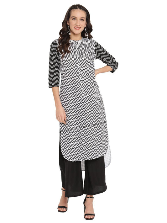 Ahalyaa High Low Hem Printed Kurta | Swadesiicart