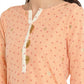 Ahalyaa Peach-Coloured & Red Bandhani Print High Low Straight Kurta | Swadesiicart