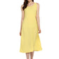 Ahalyaa Women Yellow Solid A-Line Dress | Swadesiicart