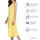 Ahalyaa Women Yellow Solid A-Line Dress | Swadesiicart