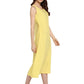 Ahalyaa Women Yellow Solid A-Line Dress | Swadesiicart
