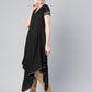 Ahalyaa Women Black Kimono Style Beautiful kurta | Swadesiicart