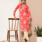 Ahalyaa Women Red Floral Printed Gotta Patti Kurta with Dhoti Pants | Swadesiicart