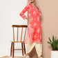 Ahalyaa Women Red Floral Printed Gotta Patti Kurta with Dhoti Pants | Swadesiicart