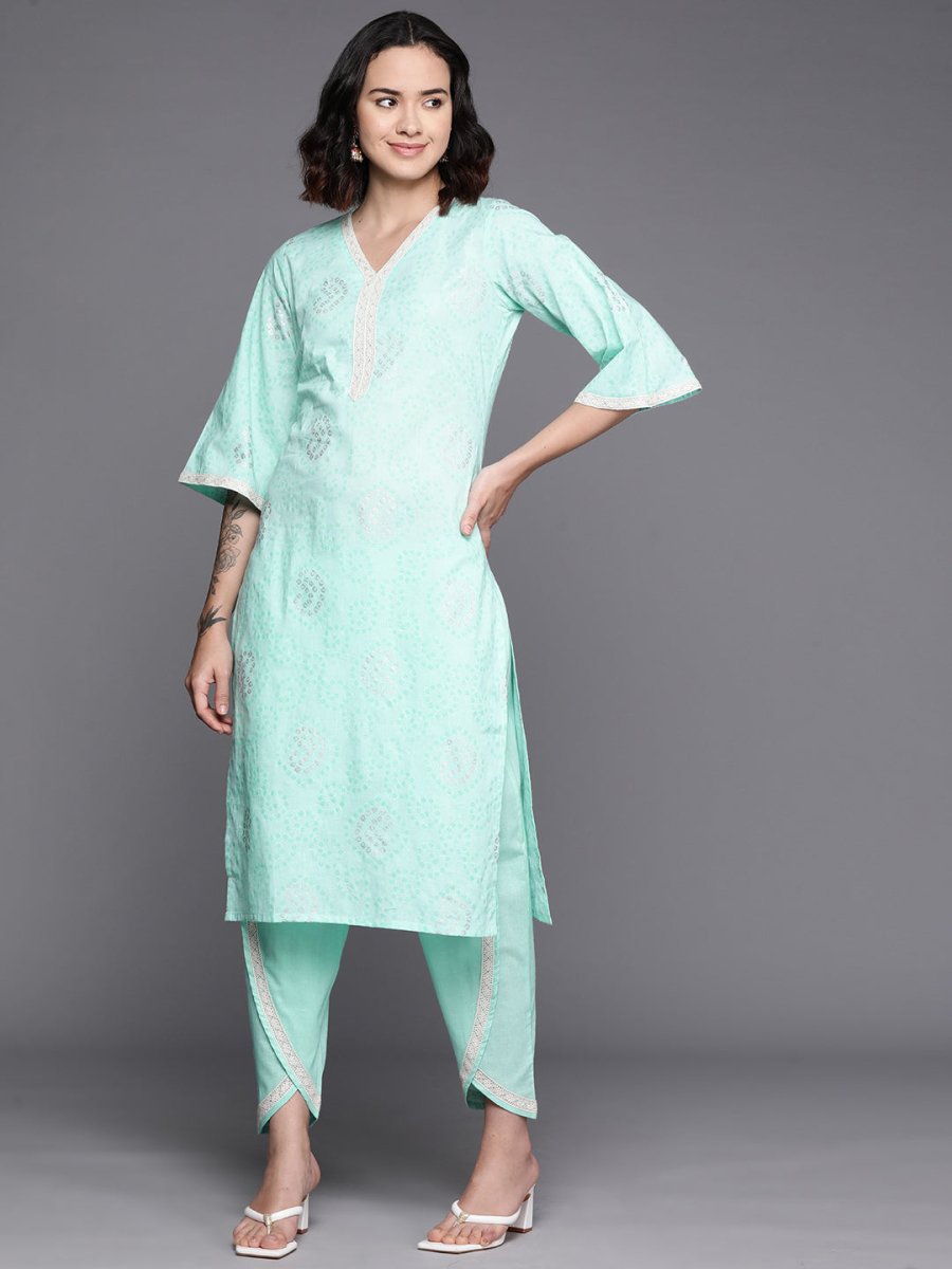 Ahalyaa Bandhani Printed Regular Pure Cotton Kurta With Dhoti Pants | Swadesiicart
