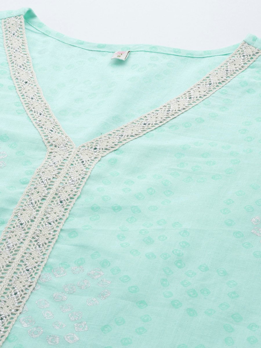 Ahalyaa Bandhani Printed Regular Pure Cotton Kurta With Dhoti Pants | Swadesiicart