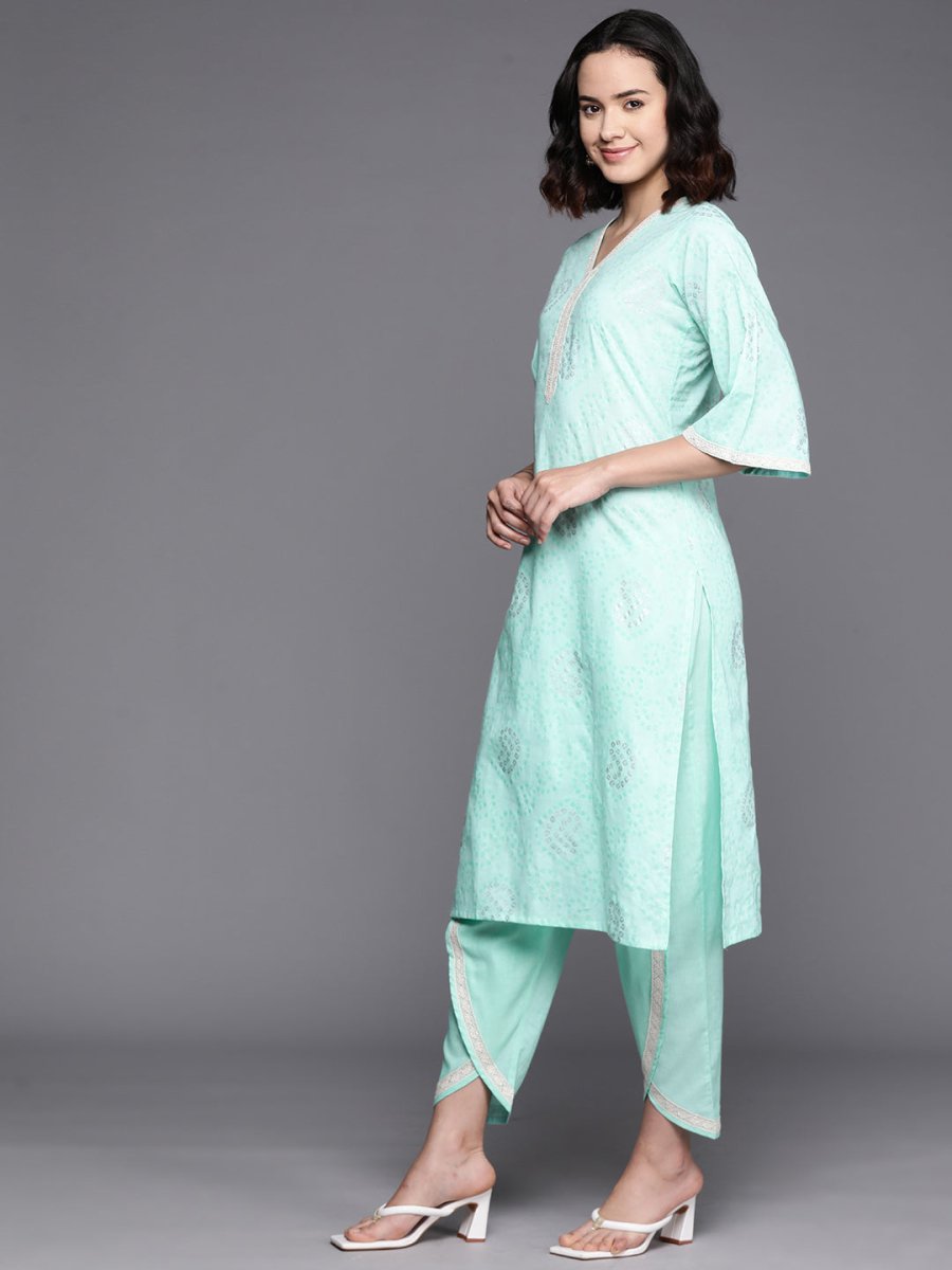 Ahalyaa Bandhani Printed Regular Pure Cotton Kurta With Dhoti Pants | Swadesiicart