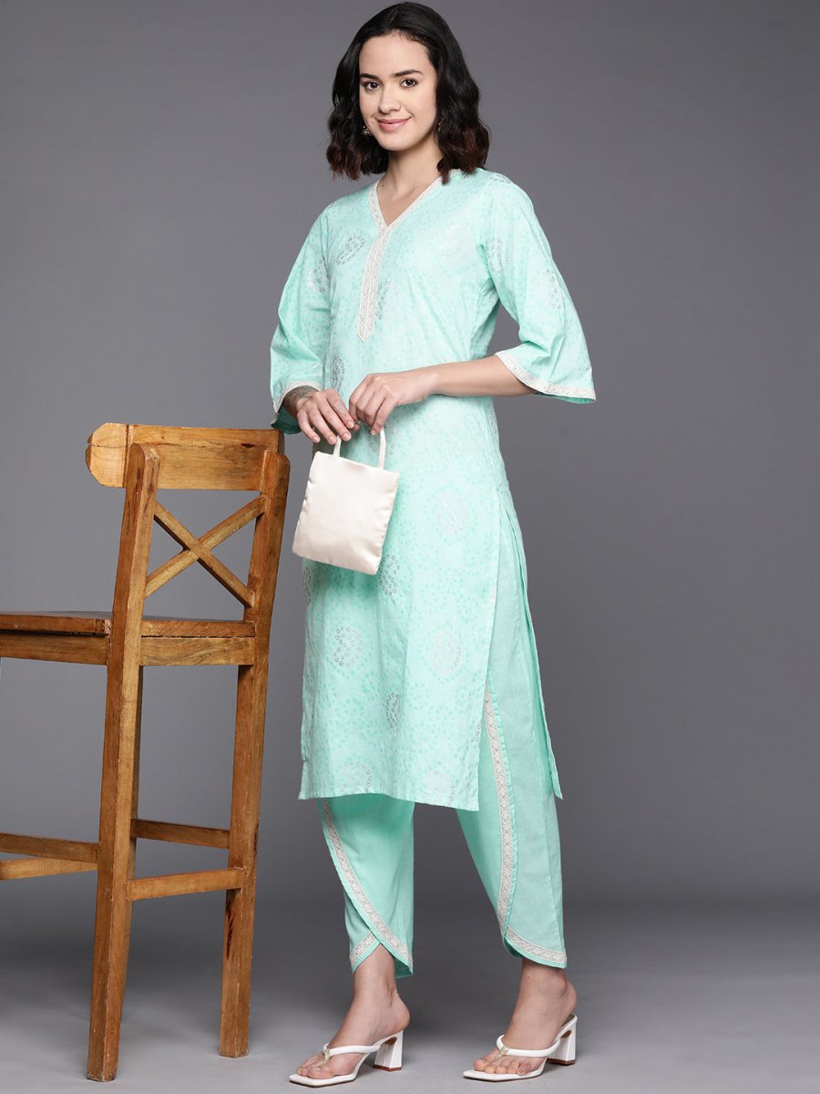 Ahalyaa Bandhani Printed Regular Pure Cotton Kurta With Dhoti Pants | Swadesiicart