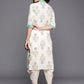 Ahalyaa Floral Printed Regular Pure Cotton Kurta With Dhoti Pants | Swadesiicart