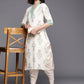 Ahalyaa Floral Printed Regular Pure Cotton Kurta With Dhoti Pants | Swadesiicart