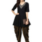 Ahalyaa Black A-line Crepe Kurta Set | Swadesiicart