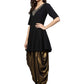 Ahalyaa Black A-line Crepe Kurta Set | Swadesiicart