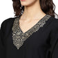Ahalyaa Black A-line Crepe Kurta Set | Swadesiicart
