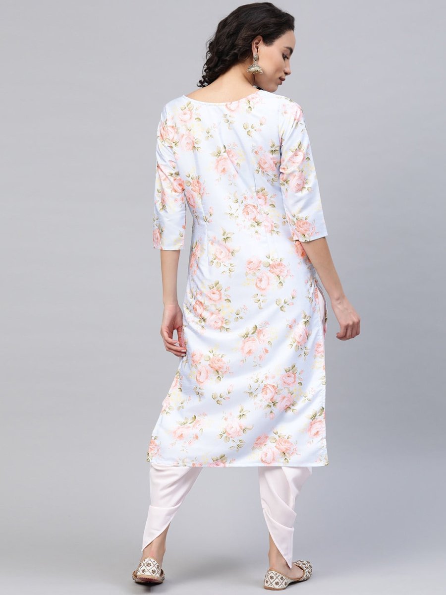 Ahalyaa Women Poly Silk Digital Print Kurta With Dhoti Pant | Swadesiicart