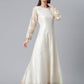 Ahalyaa Cream-Coloured & Golden Printed Anarkali Kurta with Dupatta | Swadesiicart