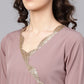 Ahalyaa Women's Mauve A-Line Kurta Set | Swadesiicart