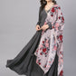 Ahalyaa Women's Black A-Line Kurta Set | Swadesiicart