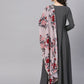 Ahalyaa Women's Black A-Line Kurta Set | Swadesiicart