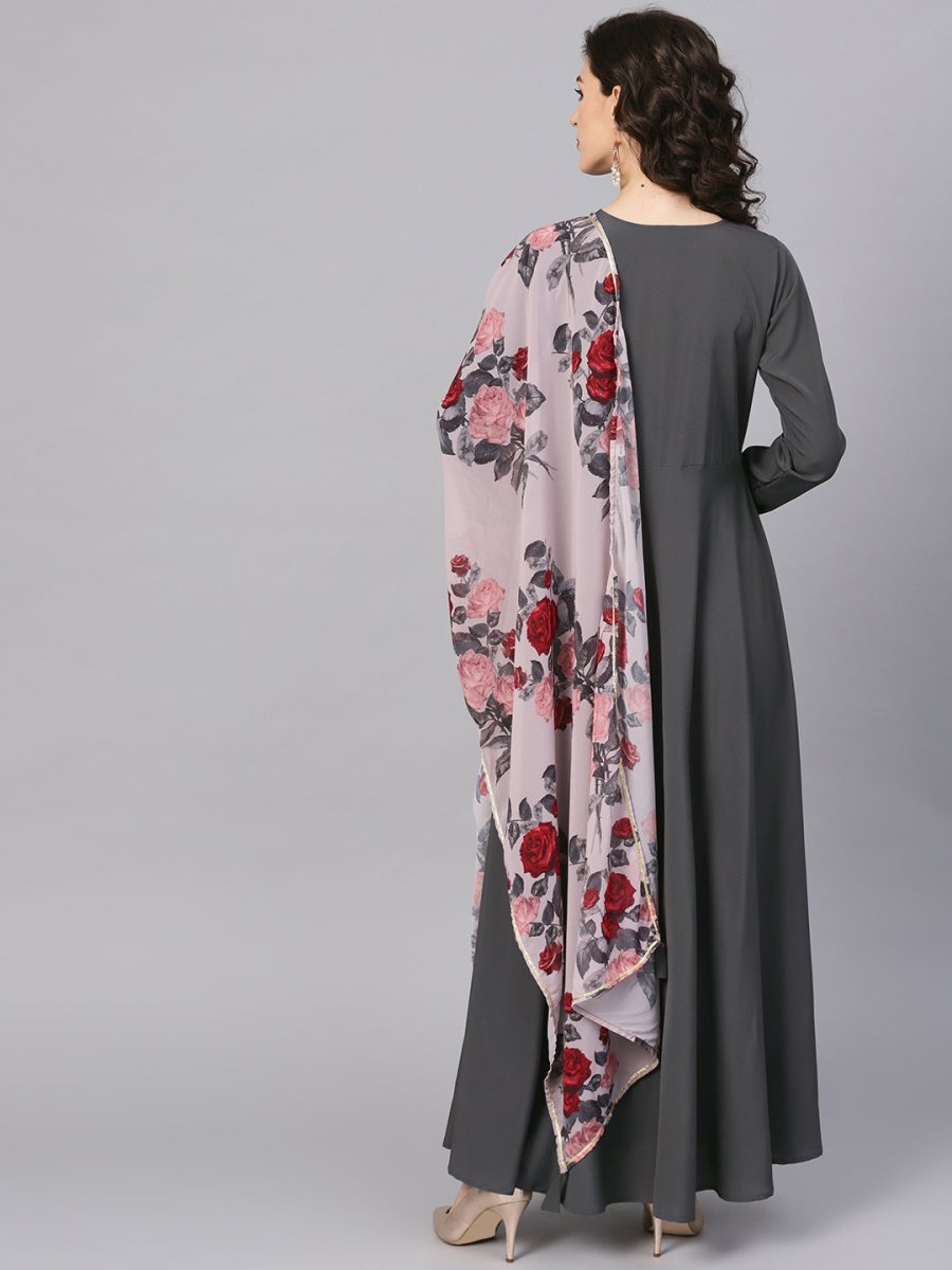 Ahalyaa Women's Black A-Line Kurta Set | Swadesiicart