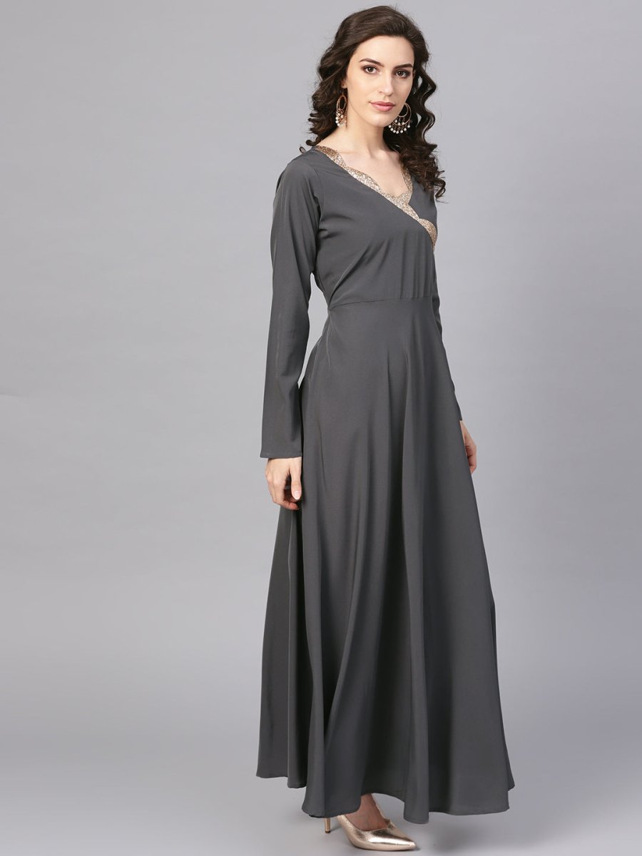 Ahalyaa Women's Black A-Line Kurta Set | Swadesiicart