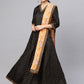 Ahalyaa Black and Gold Printed Anarkali Kurta Set For Women | Swadesiicart