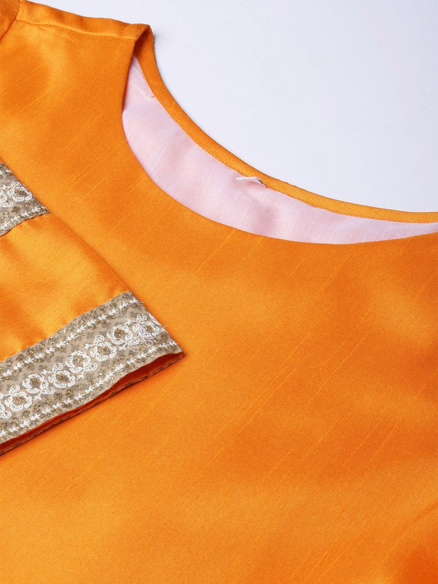 Ahalyaa Solid Pleated Kurta with Dupatta | Swadesiicart