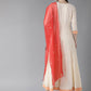 Ahalyaa Cream Kurta with Dupatta Set | Swadesiicart