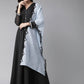 Ahalyaa Black Solid Maxi Dress With Dupatta | Swadesiicart