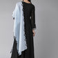 Ahalyaa Black Solid Maxi Dress With Dupatta | Swadesiicart