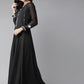 Ahalyaa Black Solid Maxi Dress With Dupatta | Swadesiicart