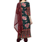 Ahalyaa Green & Burgundy Printed Kurta with Churidar & Dupatta | Swadesiicart