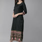 Ahalyaa Women Black & Beige Printed Kurta With Churidar & Dupatta | Swadesiicart