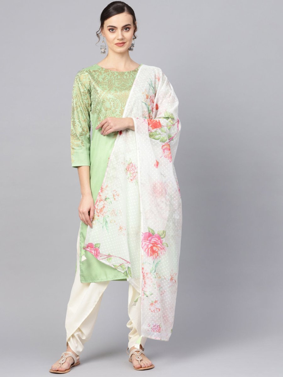Ahalyaa Printed Straight Kurta Set | Swadesiicart