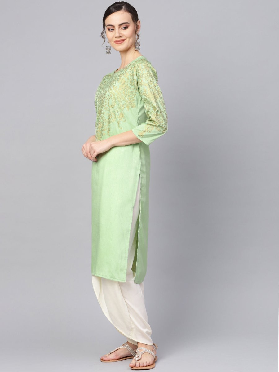 Ahalyaa Printed Straight Kurta Set | Swadesiicart