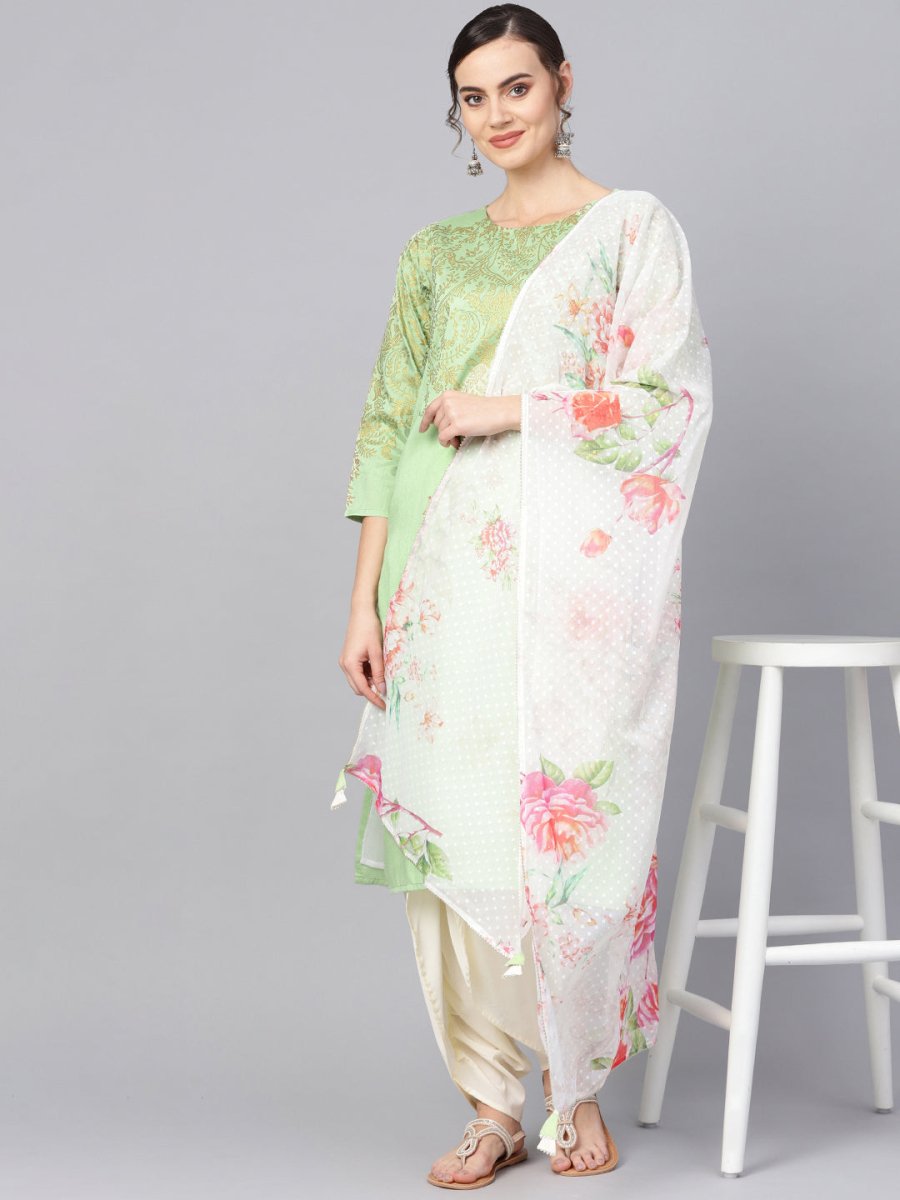 Ahalyaa Printed Straight Kurta Set | Swadesiicart