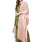 Ahalyaa Shimmer Green Cotton Kurta Gharara With Peach Dupatta | Swadesiicart