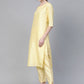 Ahalyaa Yellow & Pink Solid Kurta with Trousers & Floral Dupatta | Swadesiicart