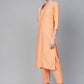 Ahalyaa Women Peach-Coloured & Red Screen Bandhani Printed Kurta with Trousers & Dupatta | Swadesiicart