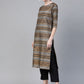 Ahalyaa Black & Golden Screen Printed Kurta with Trousers & Chevron Dupatta | Swadesiicart
