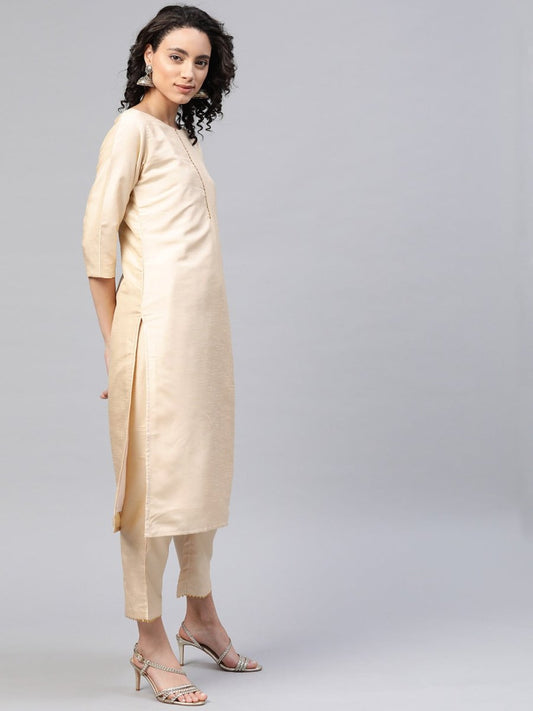 Ahalyaa Beautiful Poly Silk Kurta Pant With Dupatta Set | Swadesiicart