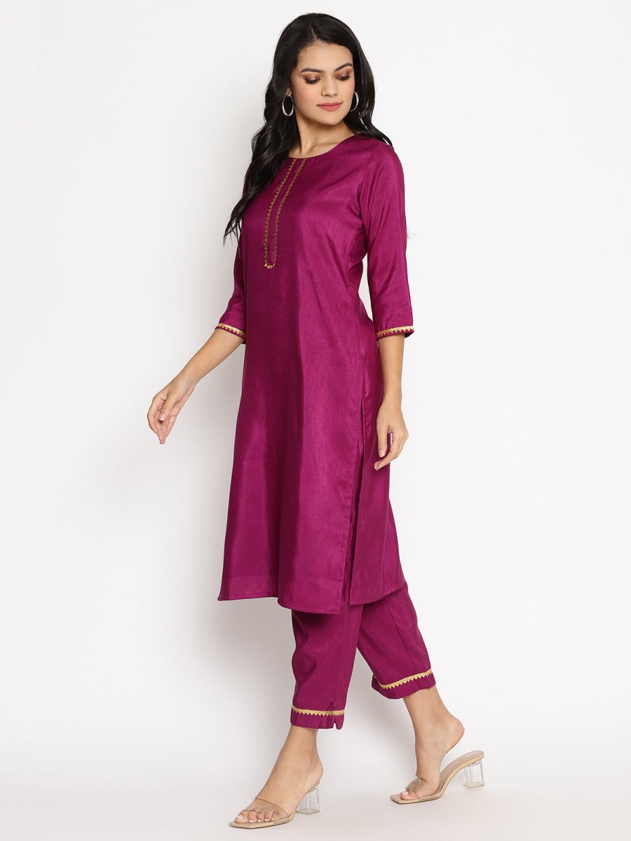 Ahalyaa Poly Silk Kurta Pant With Dupatta Set | Swadesiicart