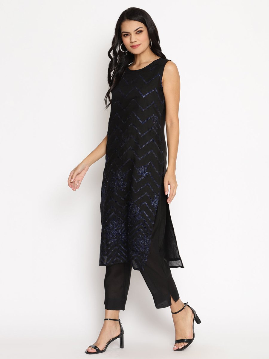 Ahalyaa Chanderi Kurta Pant With Dupatta Set | Swadesiicart